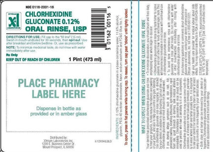 Chlorhexidine Gluconate 1.2 mg / mL Mouthwash Bottle 473 mL