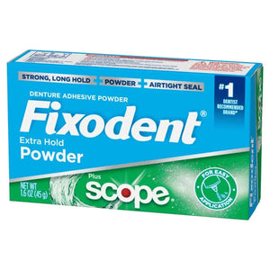 Fixodent Extra Hold Powder Plus Scope, 1.6 oz, 24/cs | 80362566 80362566