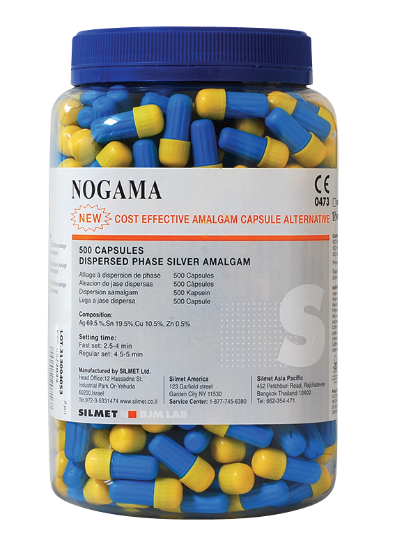 Silmet | Nogama 2 1 spill Dispersed Phase Alloy, Fast Set, 500 Capsules/Bulk Pack. 69.5% | 104-0-110491