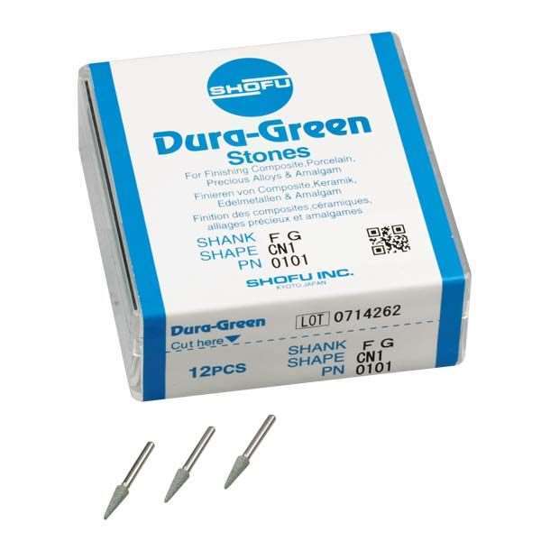 Shofu Dental | Dura-Green Stones, FG, RD1, 12/pk | 0107