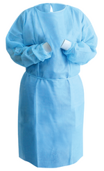 Isolation Gown Tie-Back Medium Knit Cuff Sky Blue 10/pk. by MARK3 CG-3260B