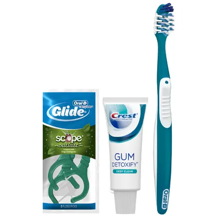 Oral-B All-In-One Toothbrush 35 Extra Soft with Crest Pro-Health Toothpaste & Glide Floss Picks 80738355-1
