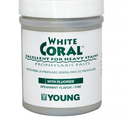 Young White, Coral, Mint, Coarse, 250g W/ Fluoride, 9oz | Young Dental | Only at SurgiMac