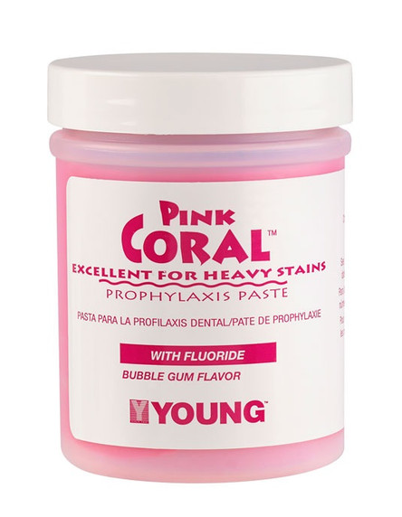 Young Pink, Coral, Bubble Gum, Fine, 250g W/ Fluoride, 9oz, 16/cs 033309