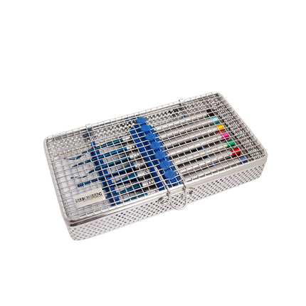 SurgiMac | 7 Instrument Cassette with 7 PDL Periotome Root luxating Elevator, Stainless Steel, Pro Series | EL-1970-Ca