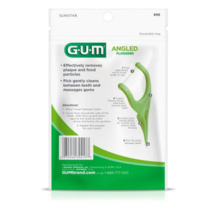 GUM Angled Flossers, Fresh Mint, 2/pk, 48 pk/bx 898PQ