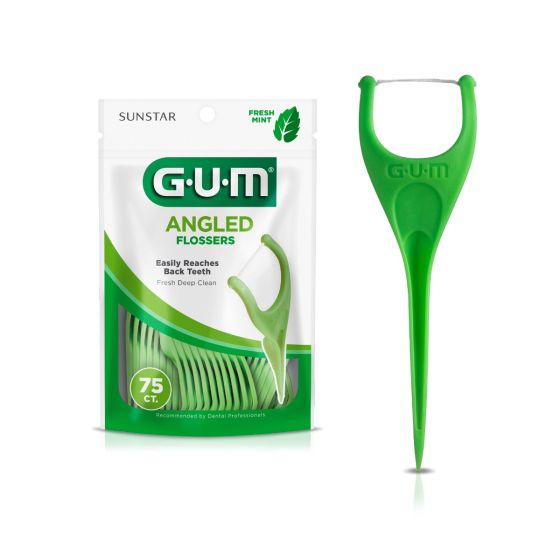 GUM Angled Flossers, Fresh Mint, 2/pk, 48 pk/bx 898PQ