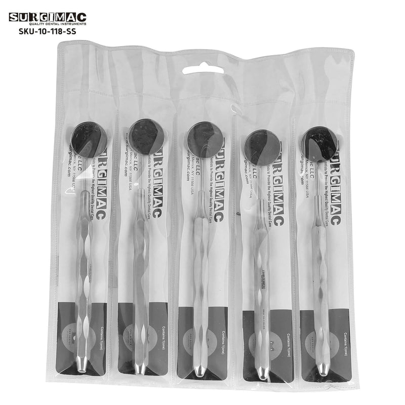 SurgiMac #5 Front Surface Mirror with Ergonomic Handle, Cone Socket/Simple Stem, 5/Pk 10-118SS