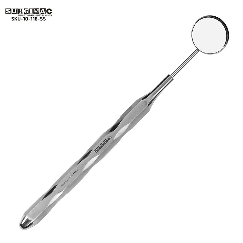 SurgiMac #5 Front Surface Mirror with Ergonomic Handle, Simple Stem | SurgiMac Dental Supply