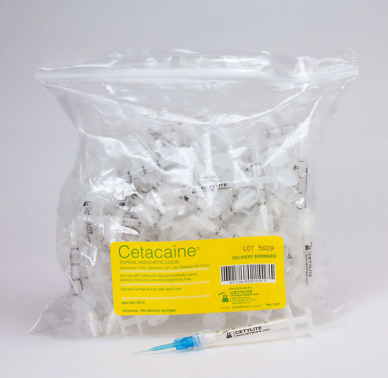 Cetacaine® Topical Anesthetic Liquid Delivery Syringes (100/pk) | SurgiMac Dental Supply