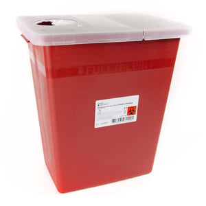 Sharps Container McKesson Prevent® Red Base 13-3/4 W X 13-3/4 D X 14 H Inch Horizontal / Vertical Entry 8 Gallon 80-8705
