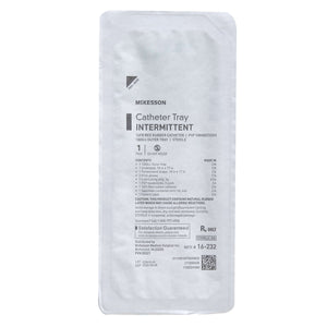 Intermittent Catheter Tray McKesson Urethral 14 Fr. Without Balloon Red Rubber 16-232-1