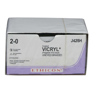 Coated Vicryl™ Polyglactin 910 PS-2 3/8 Circle Precision Reverse Cutting Needle Size 2-0 Braided | SurgiMac Dental Supply
