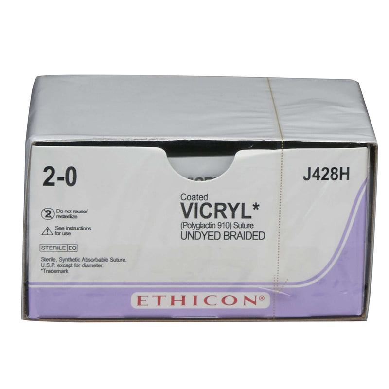 Coated Vicryl™ Polyglactin 910 PS-2 3/8 Circle Precision Reverse Cutting Needle Size 2-0 Braided | SurgiMac Dental Supply