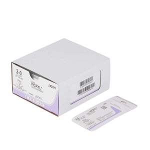 Coated Vicryl™ Polyglactin 910 PS-2 3/8 Circle Precision Reverse Cutting Needle Size 2-0 Braided | SurgiMac Dental Supply