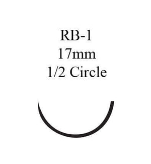 GUT CHROMIC Chromic Gut RB-1 1/2 Circle Taper Point Needle Size 5-0 | SurgiMac Dental Supply
