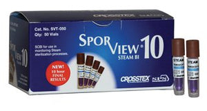 SporView® 10 Sterilization Biological Indicator Vial Steam Sporview 10 Hour Steam Scbi - 50/Box | SurgiMac Dental Supply