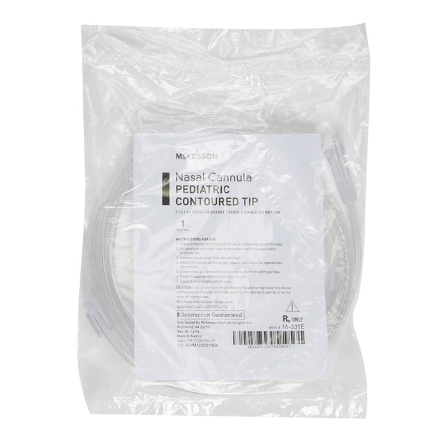 Nasal Cannula McKesson Pediatric Curved Prongs 7 Foot Tubing Low Flow Rate