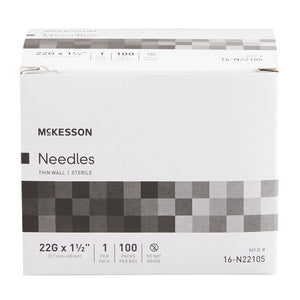Hypodermic Needle Without Safety box of 100 by McKesson 16-N22105-1