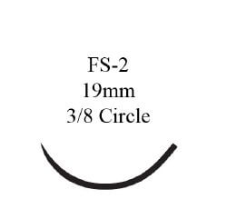Coated Vicryl™ Polyglactin 910 FS-2 3/8 Circle Reverse Cutting Needle Size 4-0 Braided | SurgiMac Dental Supply