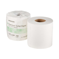Toilet Tissue McKesson Premium White 2-Ply Standard Size Cored Roll 500 Sheets 4 X 4-1/2 Inch | SurgiMac Dental Supply