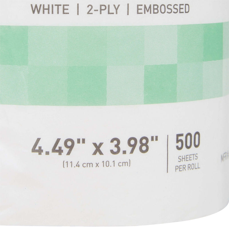 Toilet Tissue McKesson Premium White 2-Ply Standard Size Cored Roll 500 Sheets 4 X 4-1/2 Inch | SurgiMac Dental Supply