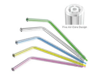 Neo Tip Disposable Air-Water Syringe Tips, Clear with assorted color cores, 250/pk | SurgiMac Dental Supply