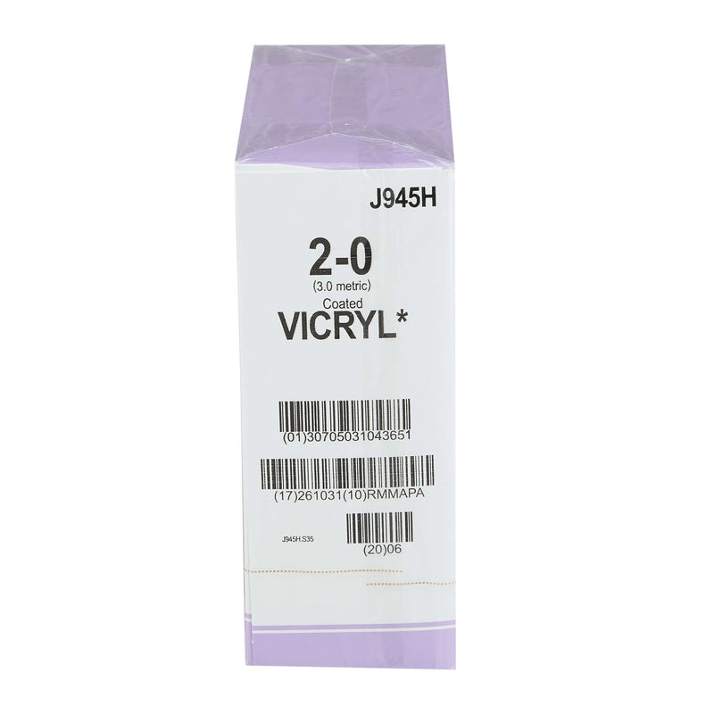 Coated Vicryl™ Polyglactin 910 CT-1 1/2 Circle Taper Point Needle Size 2-0 Braided | SurgiMac Dental Supply
