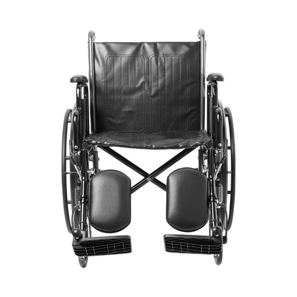 Wheelchair McKesson Dual Axle Desk Length Arm Swing-Away Elevating Legrest Black Upholstery 20 Inch Seat Width Adult 350 lbs. Weight Capacity