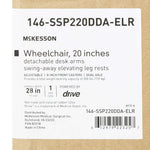 Wheelchair McKesson Dual Axle Desk Length Arm Swing-Away Elevating Legrest Black Upholstery 20 Inch Seat Width Adult 350 lbs. Weight Capacity | SurgiMac Dental Supply