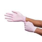 Exam Glove McKesson Pink Nitrile 250 per Box NonSterile Nitrile Standard Cuff Length Textured Fingertips Pink Not Rated