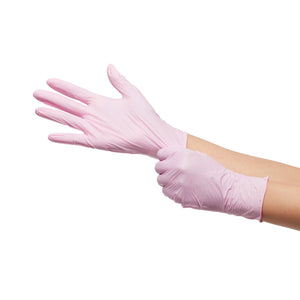 Exam Glove McKesson Pink Nitrile 250 per Box NonSterile Nitrile Standard Cuff Length Textured Fingertips Pink Not Rated
