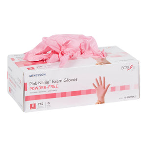 Exam Glove McKesson Pink Nitrile 250 per Box NonSterile Nitrile Standard Cuff Length Textured Fingertips Pink Not Rated