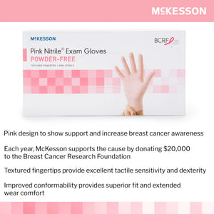 Exam Glove McKesson Pink Nitrile 250 per Box NonSterile Nitrile Standard Cuff Length Textured Fingertips Pink Not Rated