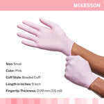 Exam Glove McKesson Pink Nitrile 250 per Box NonSterile Nitrile Standard Cuff Length Textured Fingertips Pink Not Rated