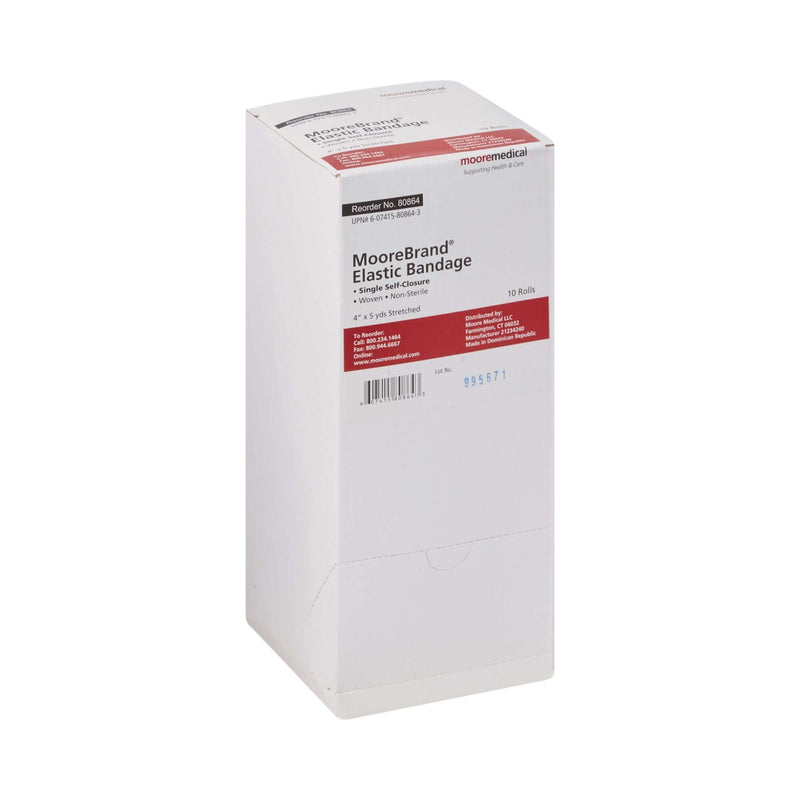 Elastic Bandage McKesson 4 Inch X 4-1/2 Yard Single Hook and Loop Closure Tan NonSterile Standard Compression | SurgiMac Dental Supply