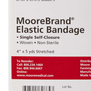 Elastic Bandage McKesson 4 Inch X 4-1/2 Yard Single Hook and Loop Closure Tan NonSterile Standard Compression | SurgiMac Dental Supply