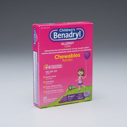 Children's Allergy Relief Children's Benadryl® 12.5 mg Strength Chewable Tablet 20 per Box