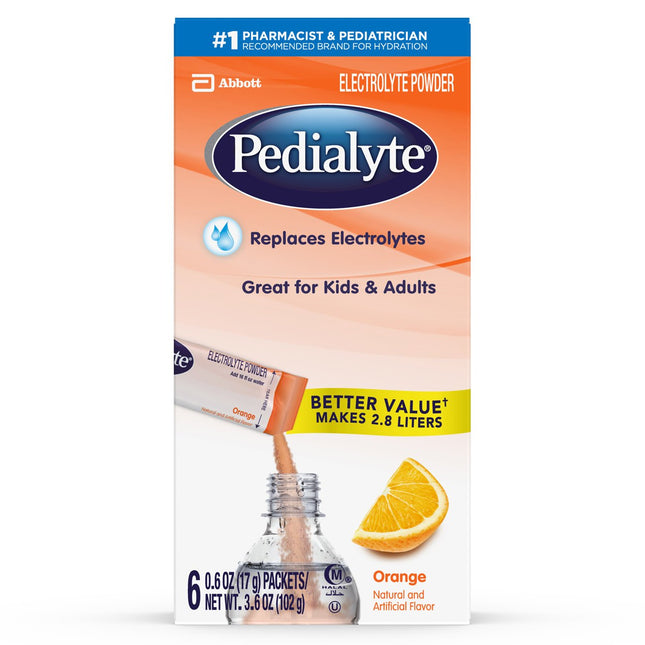 Abbott Nutrition | Oral Electrolyte Solution Pedialyte Powder Packs Orange Flavor CS/36 | 64177