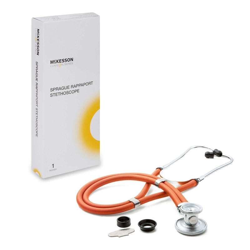 Sprague Stethoscope McKesson Orange 2-Tube 22 Inch Tube Double Sided Chestpiece | SurgiMac Dental Supply