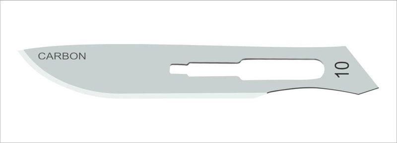 #10 Sterile Surgical Blades - MacCut Carbon Steel Scalpel Blade Box of 100 | SurgiMac MC-10-5210