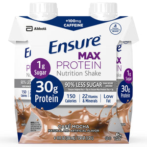 Oral Supplement Ensure Max Protein Nutrition Shake Café Mocha Flavor Liquid Reclosable Carton 66893-1