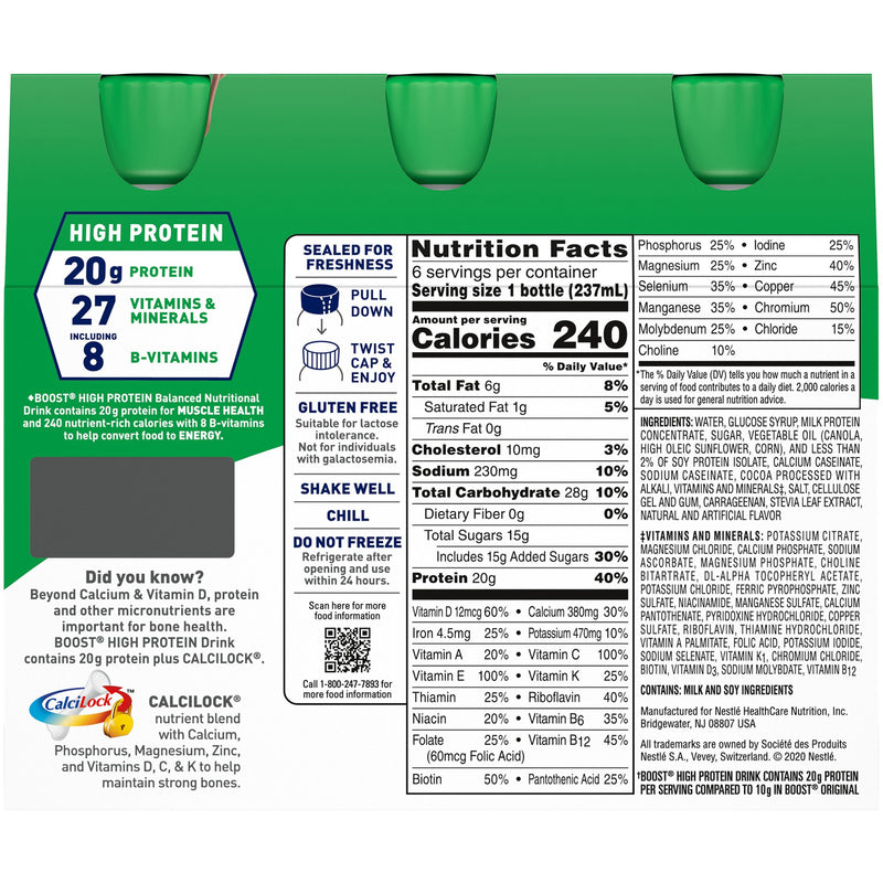 Oral Supplement Boost High Protein Rich Chocolate Flavor Liquid 00041679940365-1