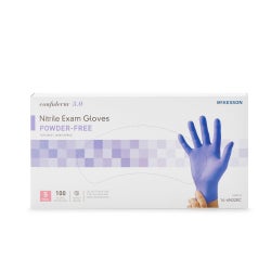 Exam Glove McKesson Confiderm 3.0 Small 100 per Box NonSterile Nitrile Standard Cuff Length Textured Fingertips Blue Chemo Tested / Fentanyl Tested