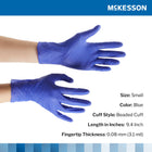 Exam Glove McKesson Confiderm 3.0 Small 100 per Box NonSterile Nitrile Standard Cuff Length Textured Fingertips Blue Chemo Tested / Fentanyl Tested