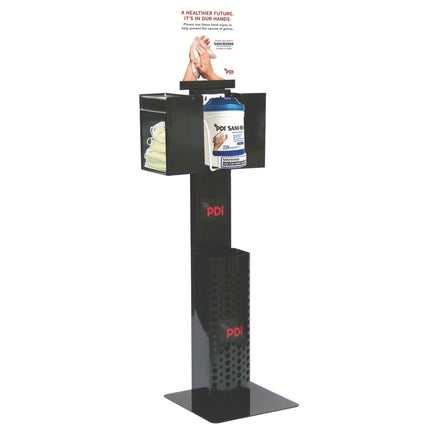 Dispenser Stand PDI Black Manual Floor Stand