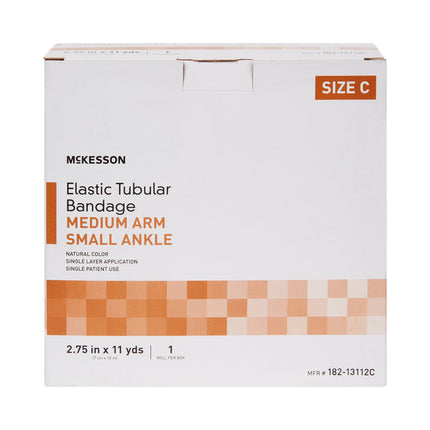 Elastic Tubular Support Bandage McKesson Spandagrip 2-3/4 Inch X 11 Yard Medium Arm / Small Ankle Pull On Natural NonSterile Size C Standard Compression