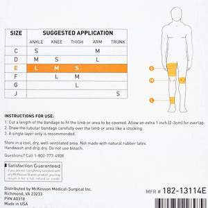 Elastic Tubular Support Bandage McKesson Spandagrip 3-1/2 Inch X 11 Yard Large Ankle / Medium Knee Pull On Natural NonSterile Size E Standard Compression | SurgiMac Dental Supply