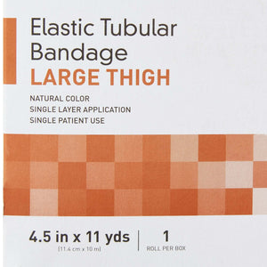 Elastic Tubular Support Bandage McKesson Spandagrip 4-1/2 Inch X 11 Yard Large Thigh Pull On Natural NonSterile Size G Standard Compression | SurgiMac Dental Supply