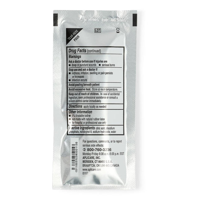 Medline | Skin Prep Solution Aplicare 3/4 oz. Individual Packet 10% Strength Povidone-Iodine NonSterile | DYNDA2232A